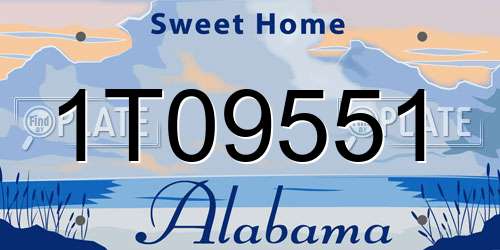 1T09551 Alabama License Plate