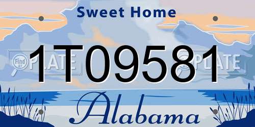 1T09581 Alabama License Plate