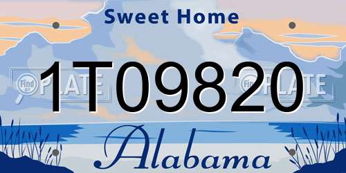 1T09820 Alabama License Plate