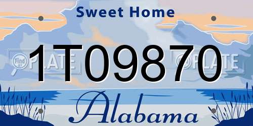 1T09870 Alabama License Plate