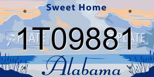 1T09881 Alabama License Plate