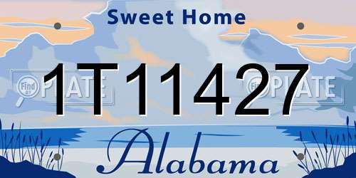 1T11427 Alabama License Plate