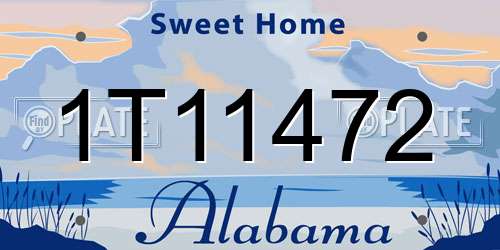 1T11472 Alabama License Plate