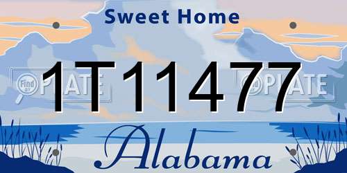 1T11477 Alabama License Plate