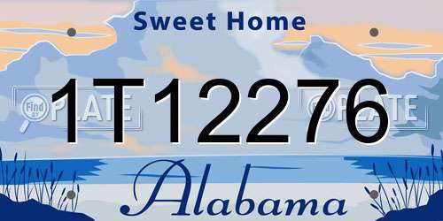 1T12276 Alabama License Plate