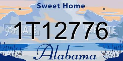 1T12776 Alabama License Plate
