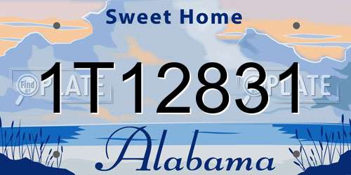 1T12831 Alabama License Plate