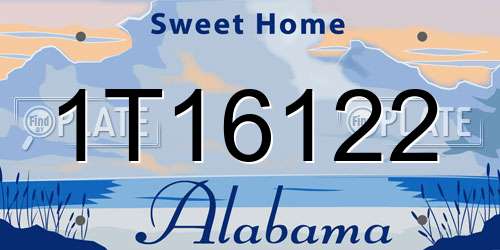 1T16122 Alabama License Plate