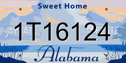 1T16124 Alabama License Plate