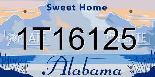1T16125 Alabama License Plate