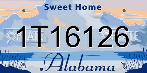 1T16126 Alabama License Plate