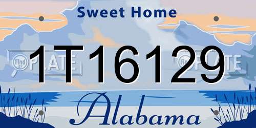 1T16129 Alabama License Plate