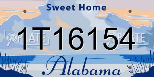 1T16154 Alabama License Plate