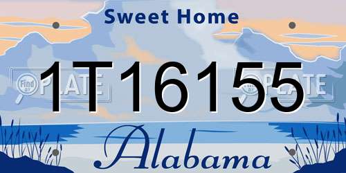 1T16155 Alabama License Plate