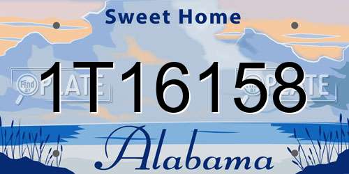 1T16158 Alabama License Plate