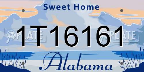 1T16161 Alabama License Plate