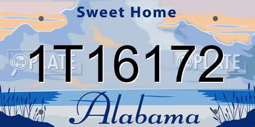 1T16172 Alabama License Plate
