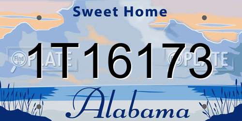 1T16173 Alabama License Plate