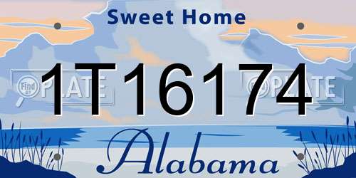 1T16174 Alabama License Plate