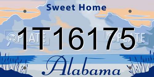 1T16175 Alabama License Plate