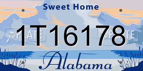 1T16178 Alabama License Plate