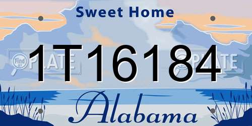 1T16184 Alabama License Plate