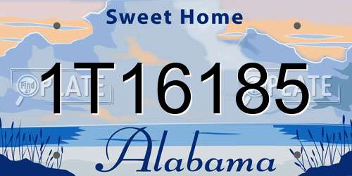 1T16185 Alabama License Plate