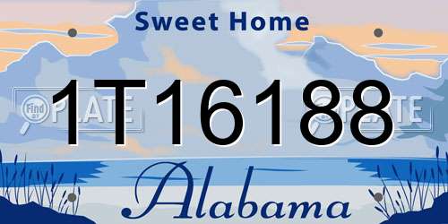 1T16188 Alabama License Plate