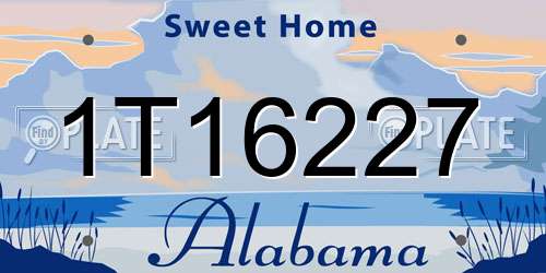 1T16227 Alabama License Plate