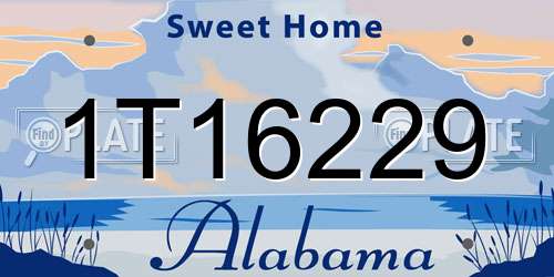 1T16229 Alabama License Plate