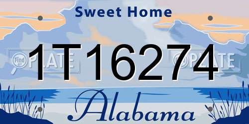 1T16274 Alabama License Plate