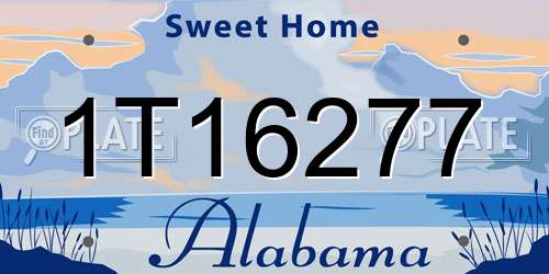 1T16277 Alabama License Plate