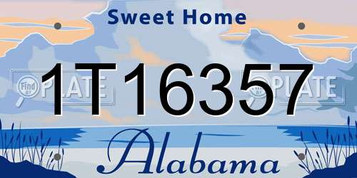 1T16357 Alabama License Plate
