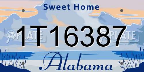 1T16387 Alabama License Plate