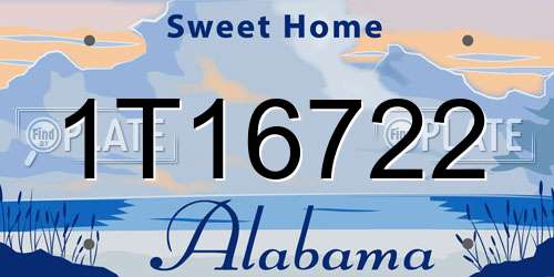 1T16722 Alabama License Plate