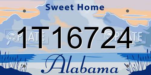 1T16724 Alabama License Plate