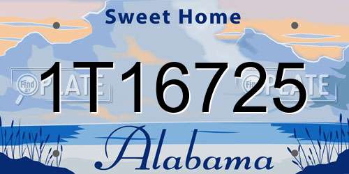 1T16725 Alabama License Plate