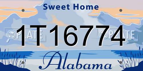 1T16774 Alabama License Plate