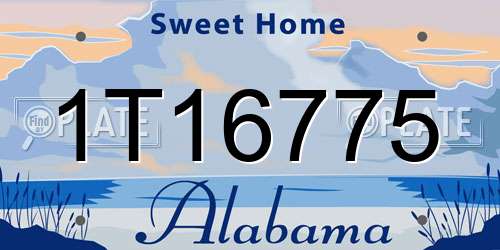 1T16775 Alabama License Plate