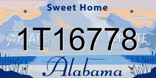1T16778 Alabama License Plate