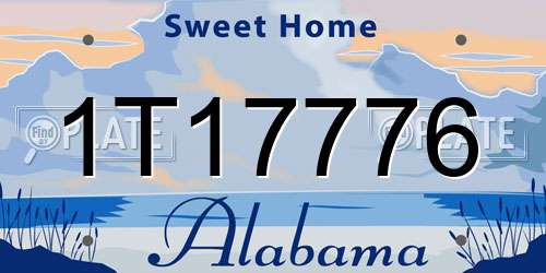 1T17776 Alabama License Plate