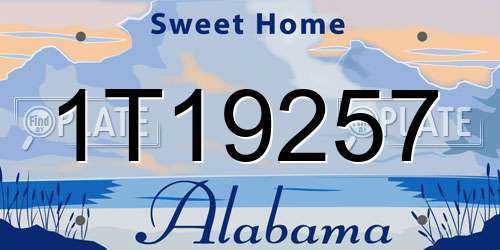 1T19257 Alabama License Plate