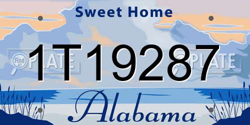 1T19287 Alabama License Plate