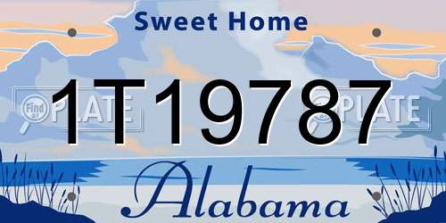 1T19787 Alabama License Plate