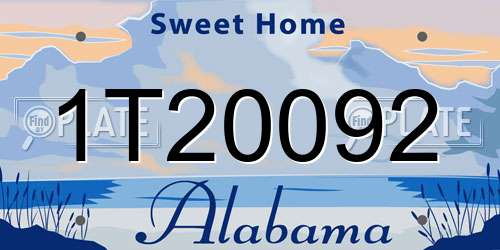 1T20092 Alabama License Plate