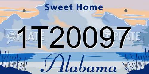 1T20097 Alabama License Plate
