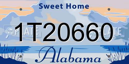 1T20660 Alabama License Plate