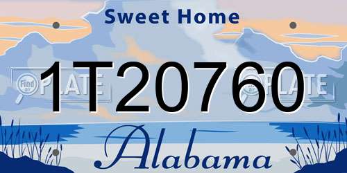 1T20760 Alabama License Plate