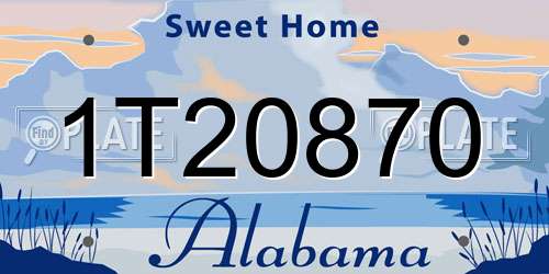1T20870 Alabama License Plate