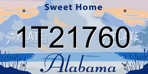 1T21760 Alabama License Plate